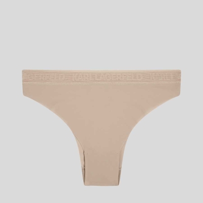 Beige Women's Karl Lagerfeld Ultra-light Brazilian Briefs Underwear | AE946AUBP