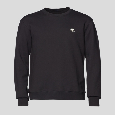 Black Men's Karl Lagerfeld Ikonik Karl Rubber Patch Sweatshirts | AE516CXBK