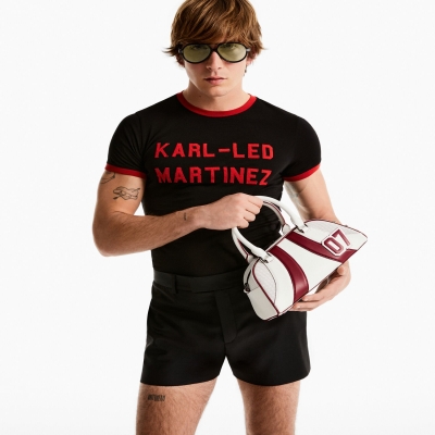 Black Men's Karl Lagerfeld Karl Lagerfeld X Alled-martinez Team Karl T-Shirts | AE786VLNX