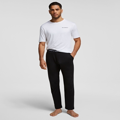 Black Men's Karl Lagerfeld Karl Logo Unisex Pajama Bottoms Sleepwear | AE723YCQV