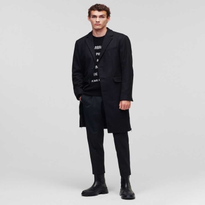 Black Men's Karl Lagerfeld Karl Tailored Coats | AE178KTZX