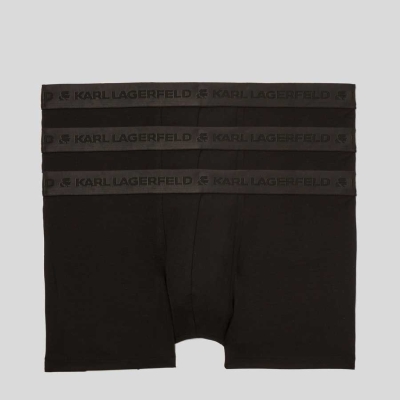 Black Men's Karl Lagerfeld Premium Karl Logo Trunks – 3 Pack Underwear | AE481ITQF