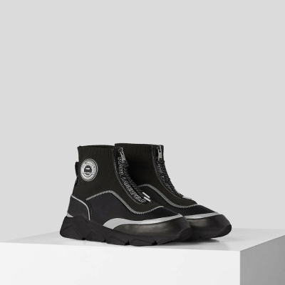 Black Men's Karl Lagerfeld Rue St-guillaume Logo Ankle Boots Sneakers | AE864BEDW