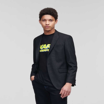 Black Men's Karl Lagerfeld Tailored Blazers | AE719VHGI