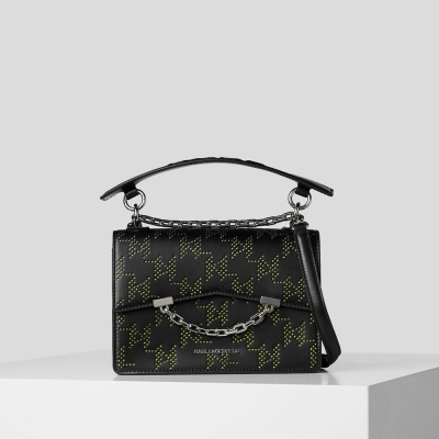 Black / Multicolor Women's Karl Lagerfeld K/Karl Seven Perforated Monogram Shoulder Bags | AE760HPYN