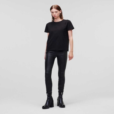 Black Women's Karl Lagerfeld Athleisure T-Shirts | AE580NLTE