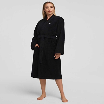 Black Women's Karl Lagerfeld Ikonik Bathrobe Loungewear | AE974OTRY