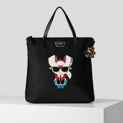 Black Women's Karl Lagerfeld K/Heroes Nylon Tote Bags | AE130SOEV