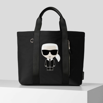 Black Women's Karl Lagerfeld K/Ikonik Recycled Nylon Tote Bags | AE401WCMR