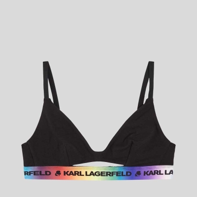 Black Women's Karl Lagerfeld K/Love Peephole Logo Bra Underwear | AE739JXMB