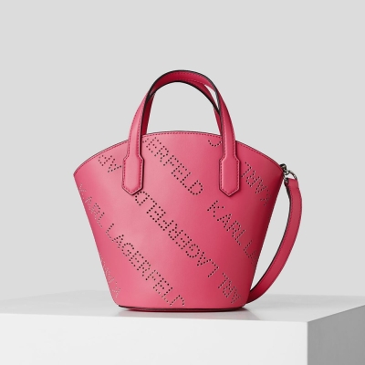 Black Women's Karl Lagerfeld K/Punched Logo Small Tote Bags | AE802FSOK