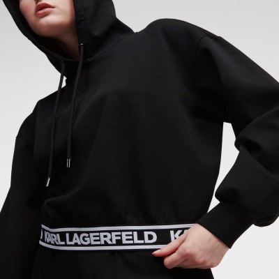 Black Women's Karl Lagerfeld Karl Logo Sweatshirts | AE280ZDWQ