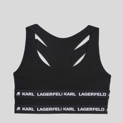 Black Women's Karl Lagerfeld Karl Logo Sports Bra - 2 Pack Underwear | AE483DPVX