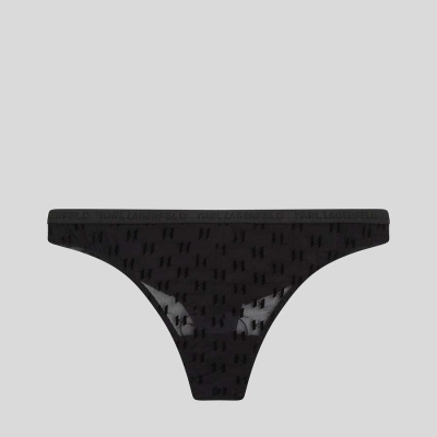 Black Women's Karl Lagerfeld Kl Monogram Thong Underwear | AE502VGZF