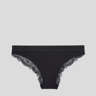 Black Women's Karl Lagerfeld Lace Briefs Underwear | AE976ZOSH