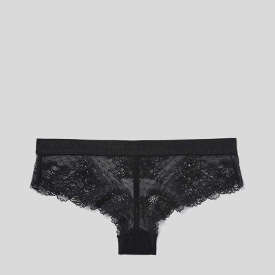 Black Women's Karl Lagerfeld Lace Hipster Briefs Underwear | AE789YMPG