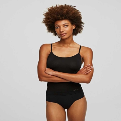 Black Women's Karl Lagerfeld Logo Camisole Underwear | AE279CDHA