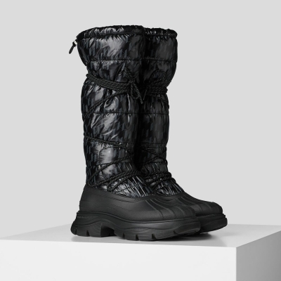 Black Women's Karl Lagerfeld Luna Kl Monogram High Leg Boots | AE108UQZB