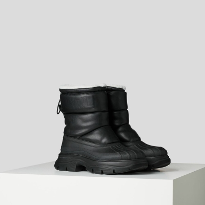 Black Women's Karl Lagerfeld Luna Puffa Pull-on Boots | AE067UQDY