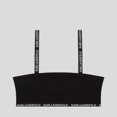 Black Women's Karl Lagerfeld Ribbed Loungewear Bandeau Loungewear | AE257YRNI