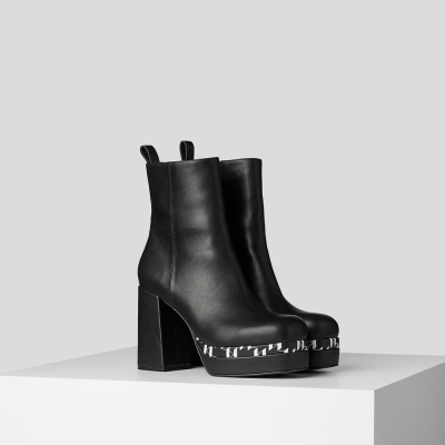 Black Women's Karl Lagerfeld Strada Ankle Gore Boots | AE039UTGC