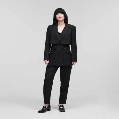 Black Women's Karl Lagerfeld Transformer Blazers | AE231JKGL