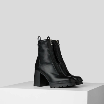 Black Women's Karl Lagerfeld Voyage Vi Ankle Zip Boots | AE612BIJE