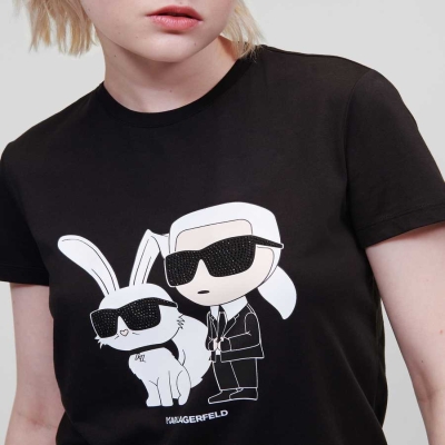 Black Women's Karl Lagerfeld Year Of The Rabbit T-Shirts | AE510YONV