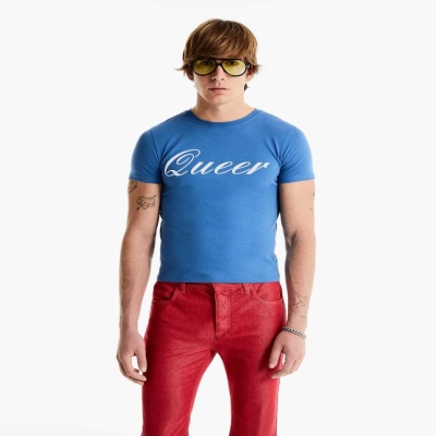 Blue Men's Karl Lagerfeld Karl Lagerfeld X Alled-martinez “Queer” T-Shirts | AE427BHQN