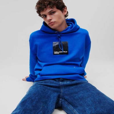 Blue Men's Karl Lagerfeld Klj Logo Sweatshirts | AE913UAOR