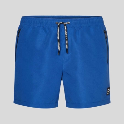 Blue Men's Karl Lagerfeld Tonal Diagonal Karl Logo Board Shorts Beachwear | AE185TYQA