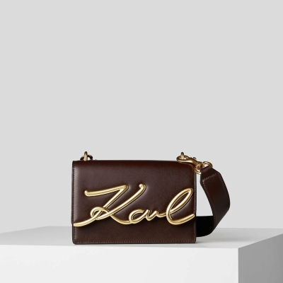 Brown Women's Karl Lagerfeld K/Signature Small Shoulder Bags | AE261BGWO