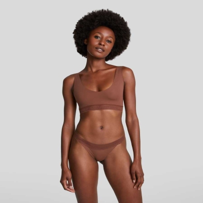 Brown Women's Karl Lagerfeld Ultra-light Karl Logo Bralette Underwear | AE190BNYR