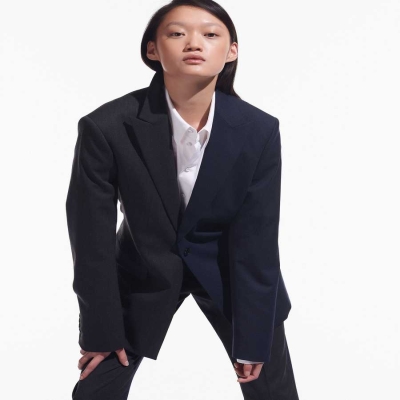 Dark Grey / Navy Women's Karl Lagerfeld Cara Loves Karl Blazers | AE759UMFH