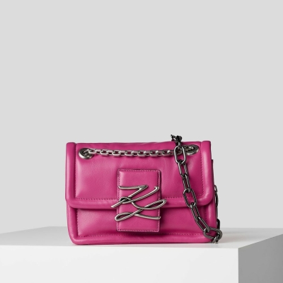 Fuchsia Women's Karl Lagerfeld K/Autograph Soft Crossbody Bags | AE234RMOI