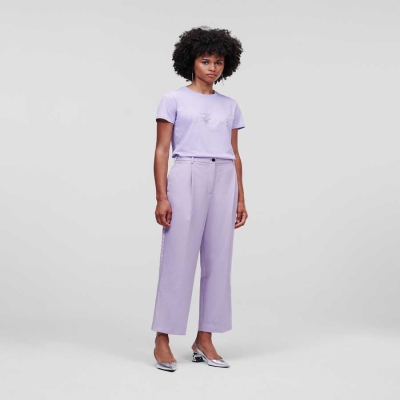 Lavender Women's Karl Lagerfeld Tailored Pants | AE438SDNF