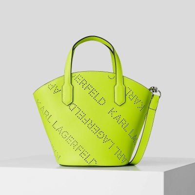 Light Green Women's Karl Lagerfeld K/Punched Logo Small Tote Bags | AE209USGD