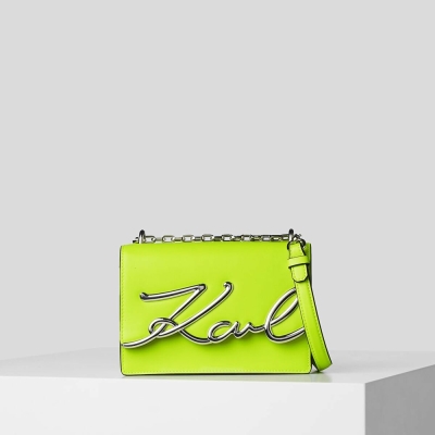 Light Green Women's Karl Lagerfeld K/Signature Small Shoulder Bags | AE802XTKR