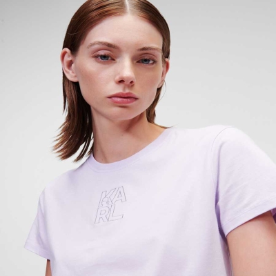 Light Women's Karl Lagerfeld Athleisure T-Shirts | AE518BGXR