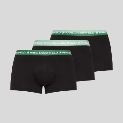 Multicolor Green Men's Karl Lagerfeld Karl Logo Trunks - 3 Pack Underwear | AE268OVTI