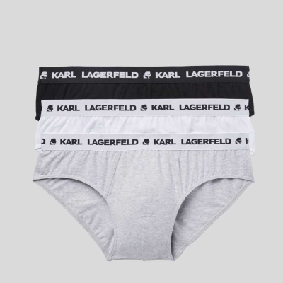 Multicolor Men's Karl Lagerfeld Logo Briefs 3-pack Underwear | AE817EPHY