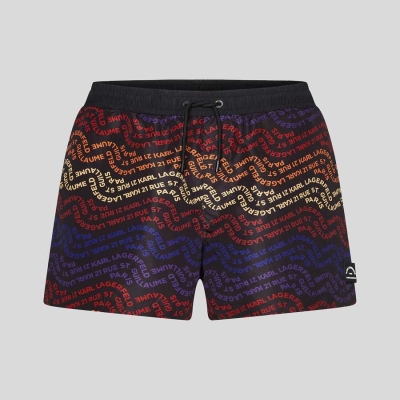 Multicolor Men's Karl Lagerfeld Wave Karl Logo Board Shorts Beachwear | AE671ZVUC