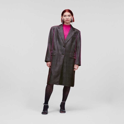 Multicolor Women's Karl Lagerfeld Iridescent Tailored Coats | AE748EMYP