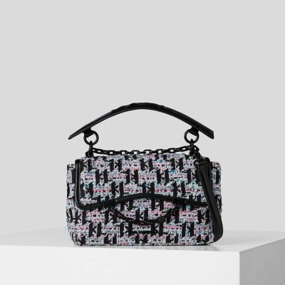 Multicolor Women's Karl Lagerfeld K/Karl Seven Soft Monogram BouclÉ Shoulder Bags | AE628ZADE