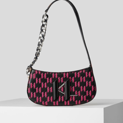 Multicolor Women's Karl Lagerfeld K/Saddle Multicoloured Monogram Shoulder Bags | AE378CRZQ