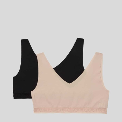 Multicolor Women's Karl Lagerfeld Ultra-light Karl Logo Bralette - 2 Pack Underwear | AE270CFYB