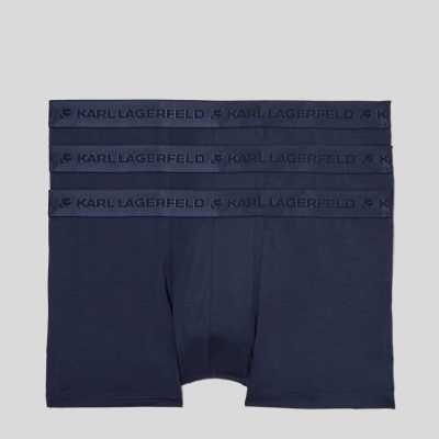 Navy Men's Karl Lagerfeld Premium Karl Logo Trunks – 3 Pack Underwear | AE278MLVW