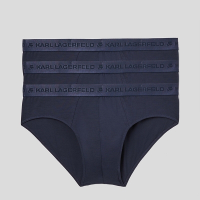 Navy Men's Karl Lagerfeld Premium Karl Logo Brief – 3 Pack Underwear | AE546HWEN