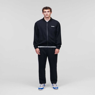 Navy Men's Karl Lagerfeld Zip-up Bomber Jackets | AE897WMQV