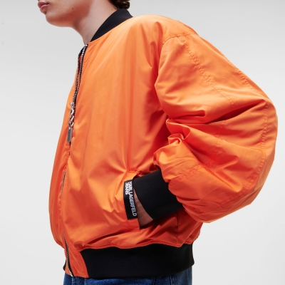 Orange Men's Karl Lagerfeld Klj Bomber Jackets | AE850AWSP